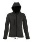Preview: Womens Hooded Softshell Jacket Replay schwarz