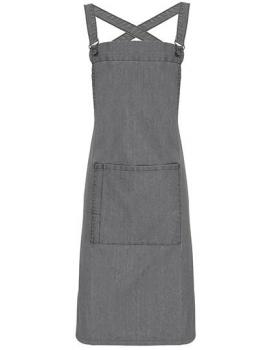 Cross Back Barista Bib Apron Grey Denim