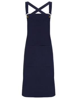 Cross Back Barista Bib Apron Navy