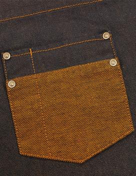 Premier Workwear Division Waxed Look Denim Bib Apron With Faux Leather
