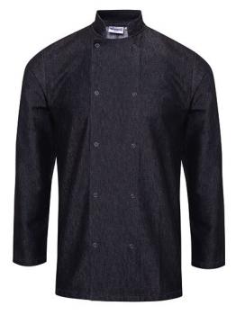 Premier Workwear Denim Chefs Jacket Black Denim