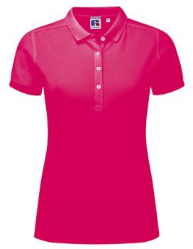 Russell Ladies Stretch Polo Fuchsia