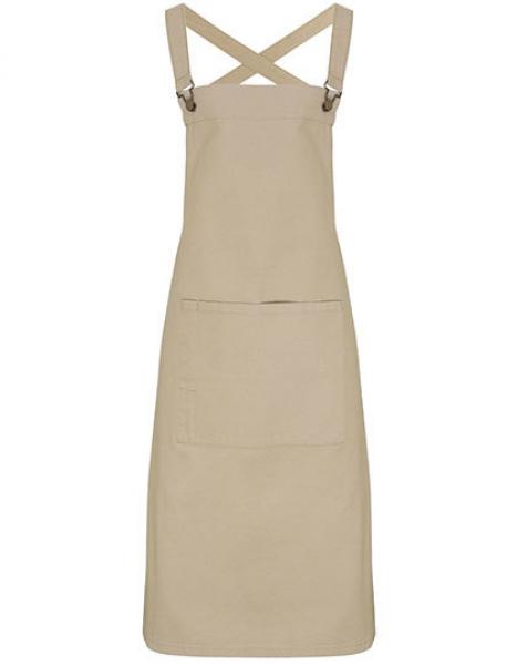 Cross Back Barista Bib Apron Khaki