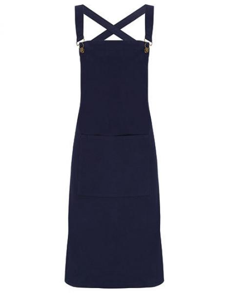 Cross Back Barista Bib Apron Navy