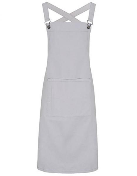 Cross Back Barista Bib Apron Silver