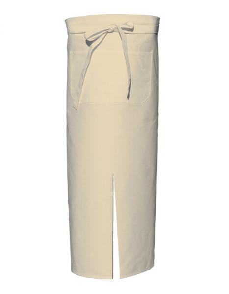 Natural Bistro Apron with Split and Front Pocket