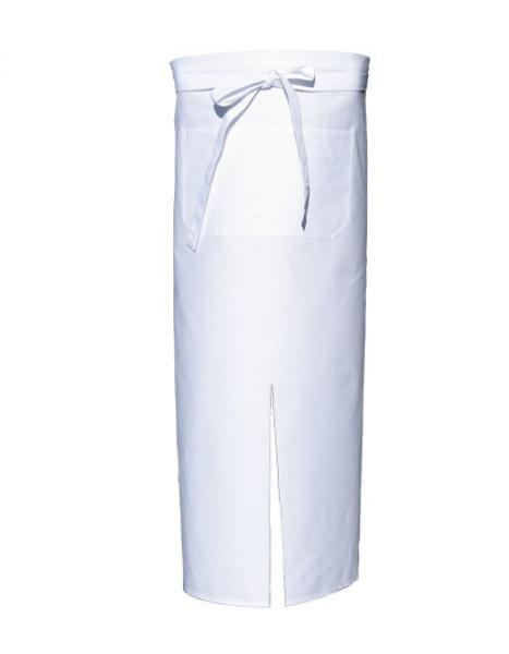 White Bistro Apron with Split and Front Pocket