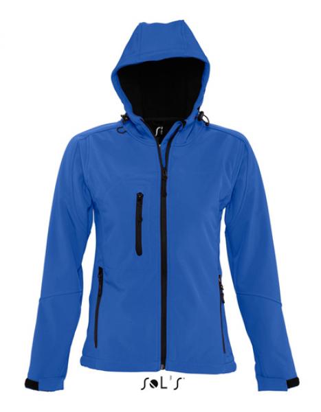 Womens Hooded Softshell Jacket Replay royal blau