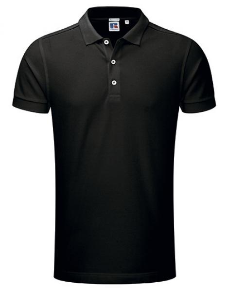 Russell Mens Stretch Polo Black