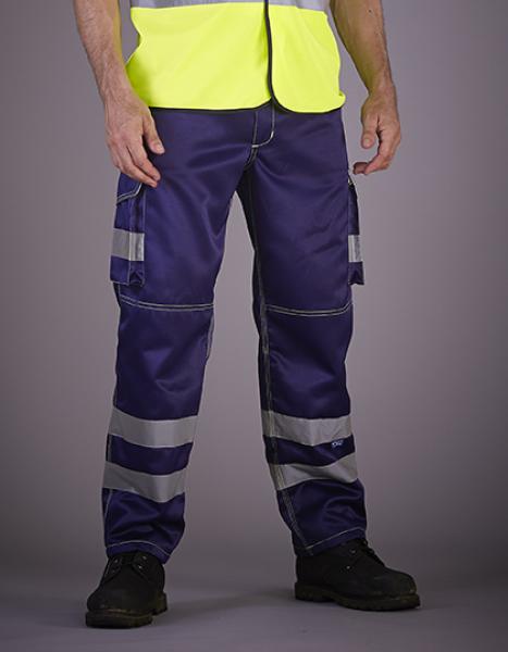 YOKO High Visibility Cargo Trousers with Knee Pad Pockets